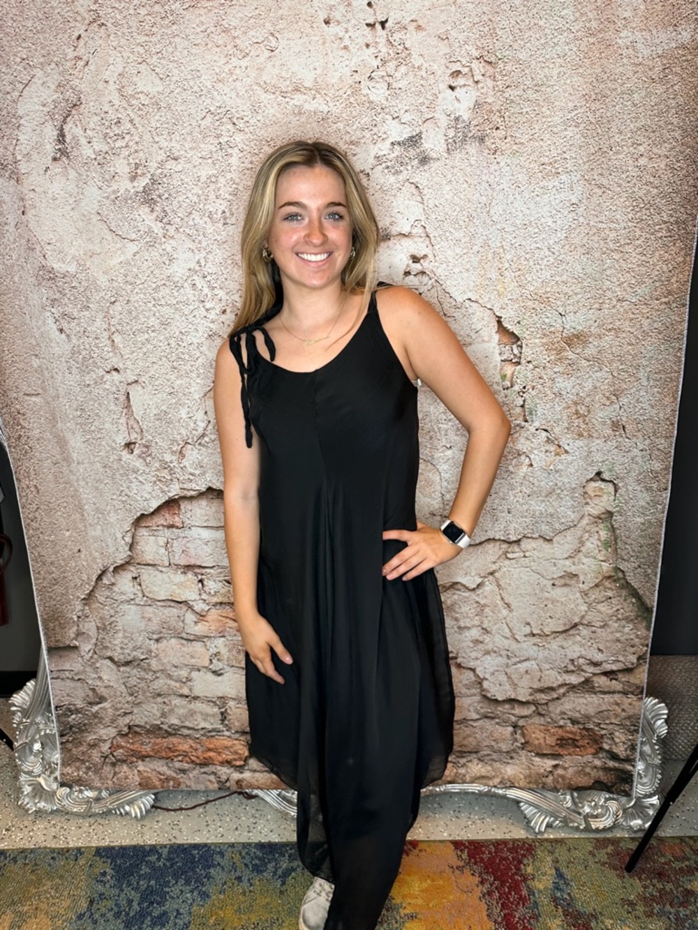 Scandal Italy Nova Black Tie-Shoulder Dress - Picture 2 of 5